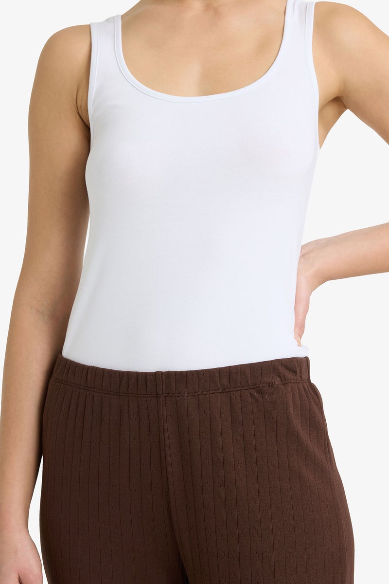 DeFacto White Woman Regular Fit Cotton Tank Top Casual - Image 4